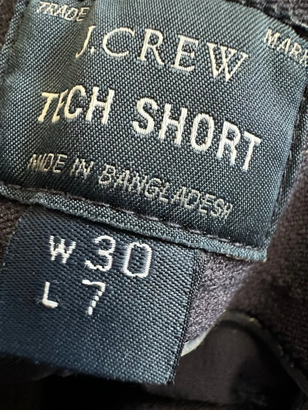 J. Crew Navy Blue Tech Technical Shorts Pockets Water Resistant Stretch 30 x 7